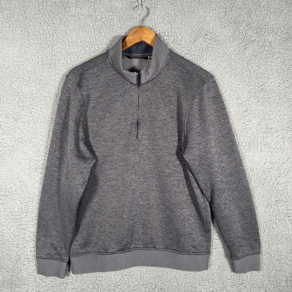 Under Armour Sweatshirt Mens Medium Gray 1/4 Zip Mock Neck Fleece Pullover